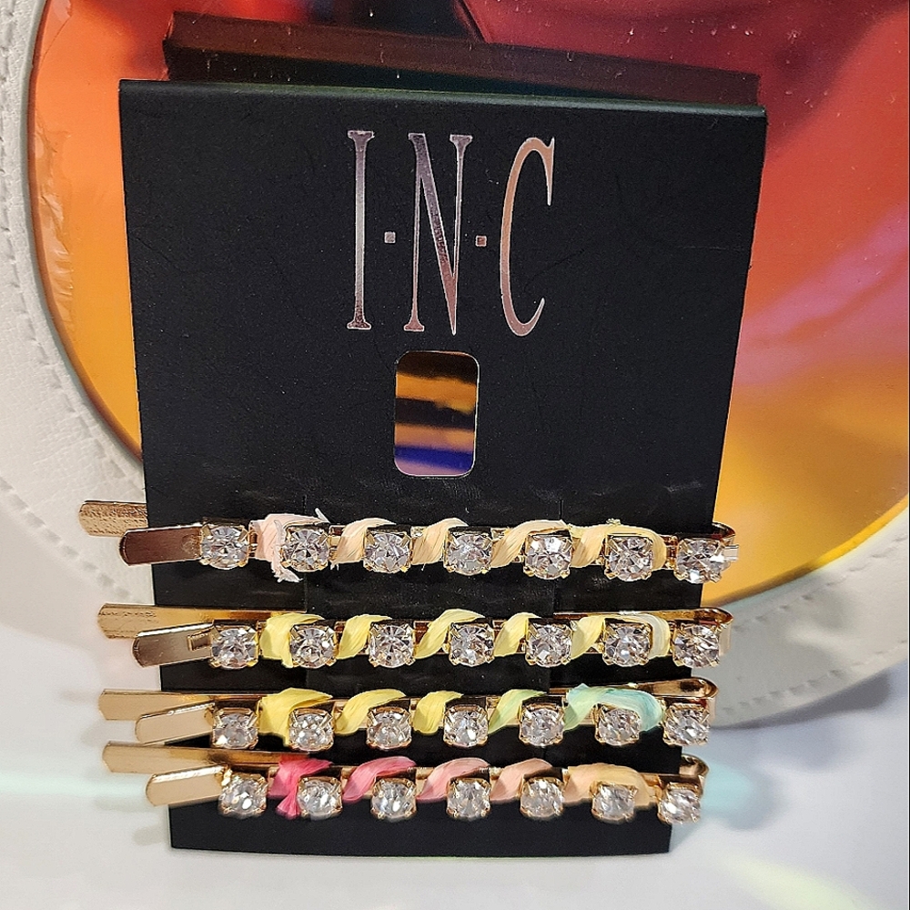 INC Rhinestone Bobby pins, set of 4, NWT